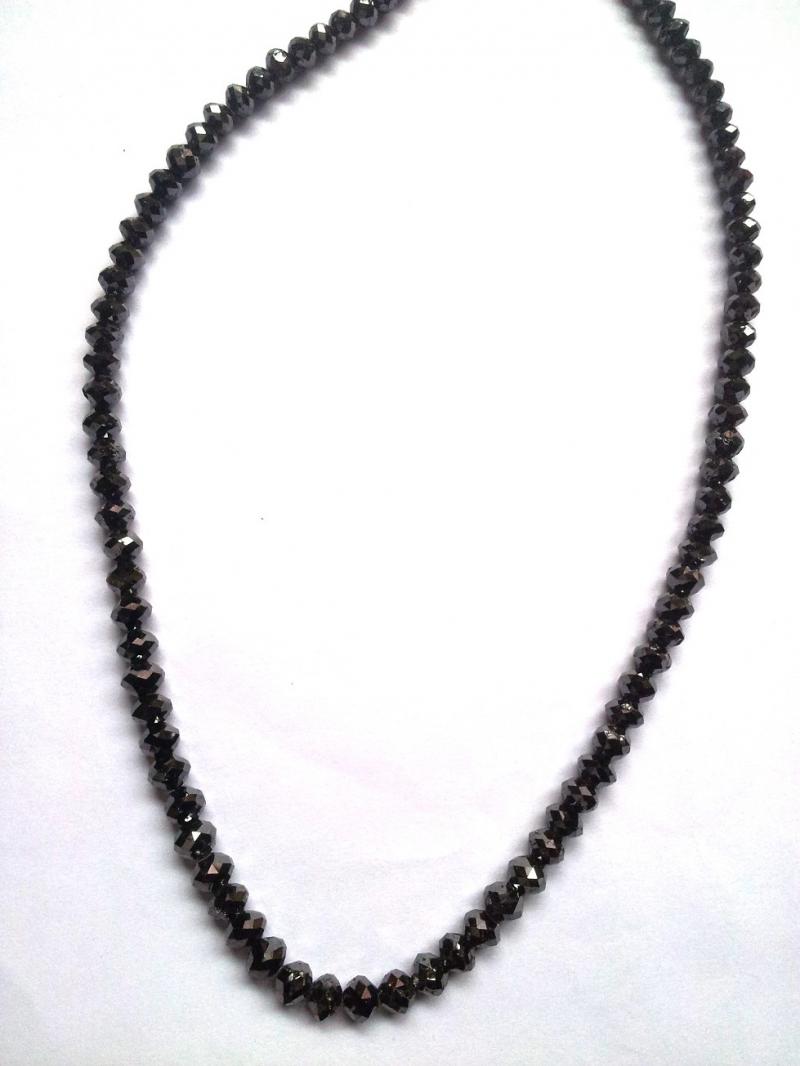 100carat black diamond beads strand