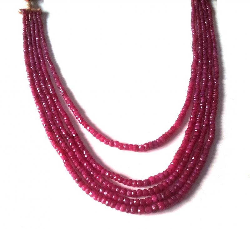                                Faceted Ruby Beads