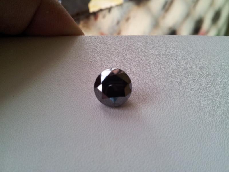 4.02carat indian black diamond round cut