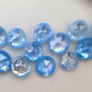 sky blue diamonds rose cut shape