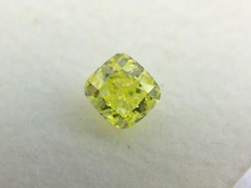 Natural Fancy Intense Yellow Green Diamond