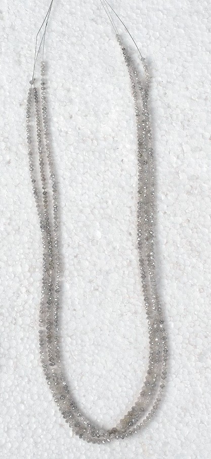 White Grey Diamond Beads Strings