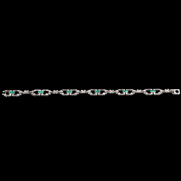 Antique Emerald And Diamond Bracelet