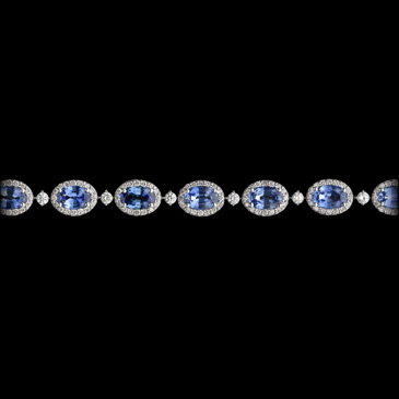Blue Sapphire And Diamond Bracelet